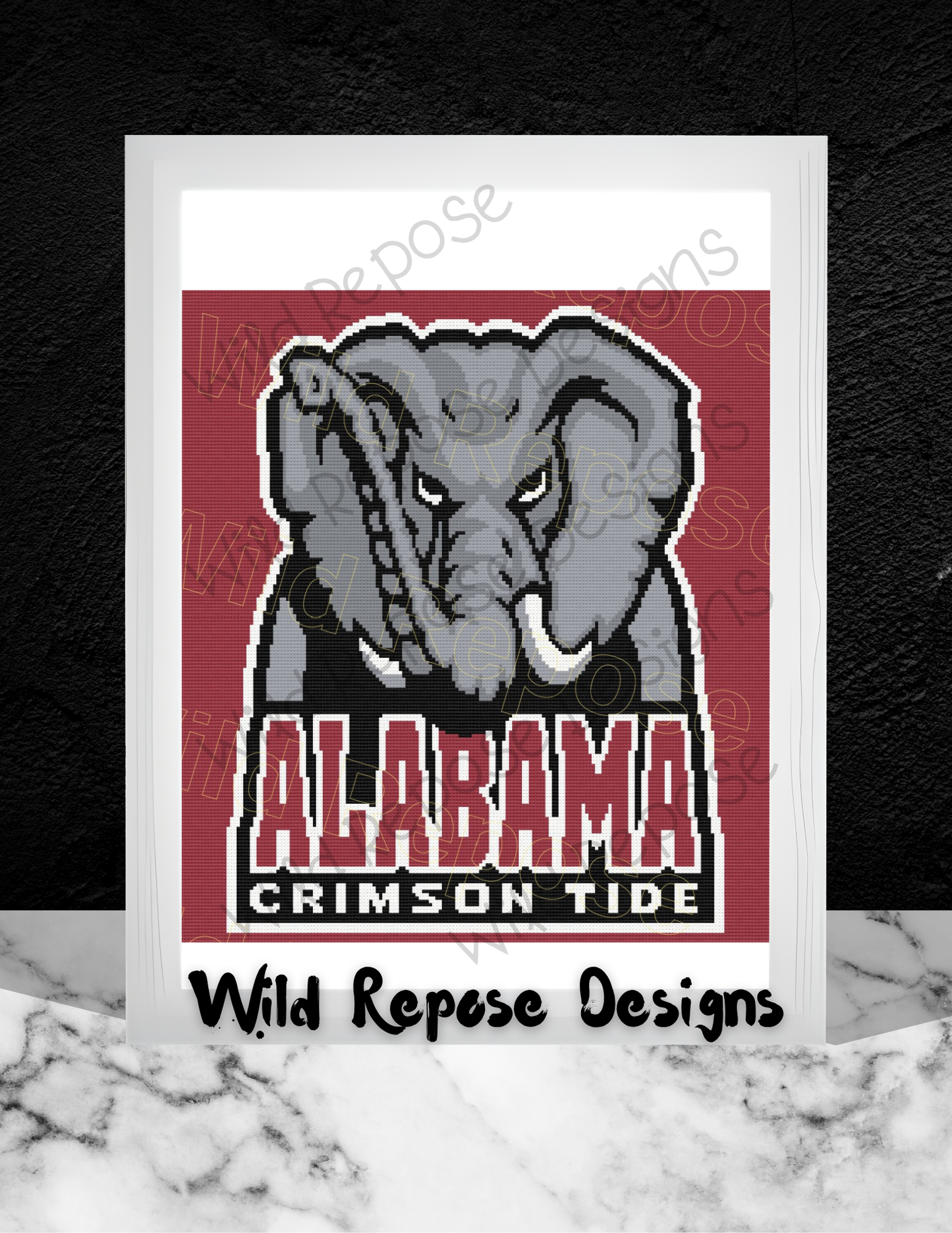 Alabama Crimson Tide Elephant Crochet Pattern 190 x 200