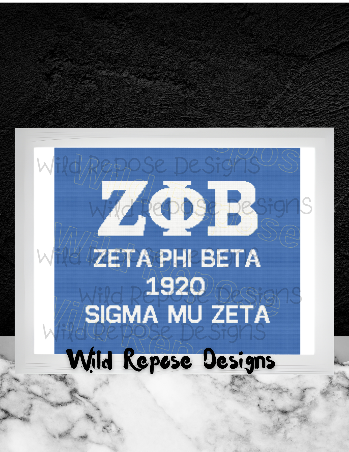 Zeta Phi Beta - Sigma Mu Zeta Horizontal Crochet Pattern 240 x 210