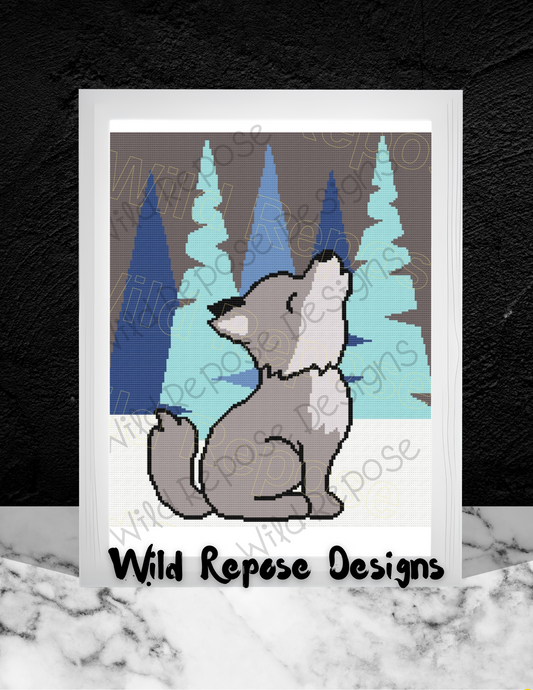 Baby Wolf Howl Crochet Pattern 160 x 185
