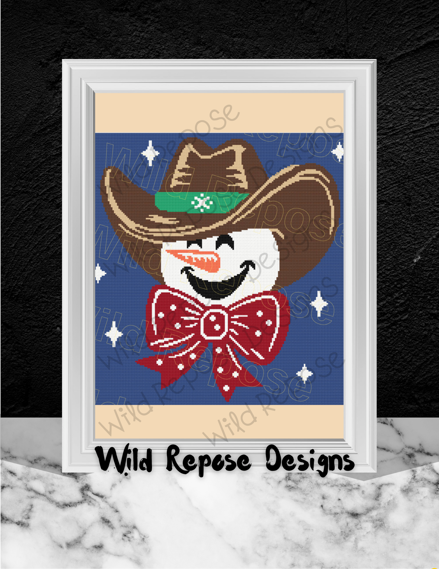 Snowman Cowboy Crochet Pattern 180 x 180