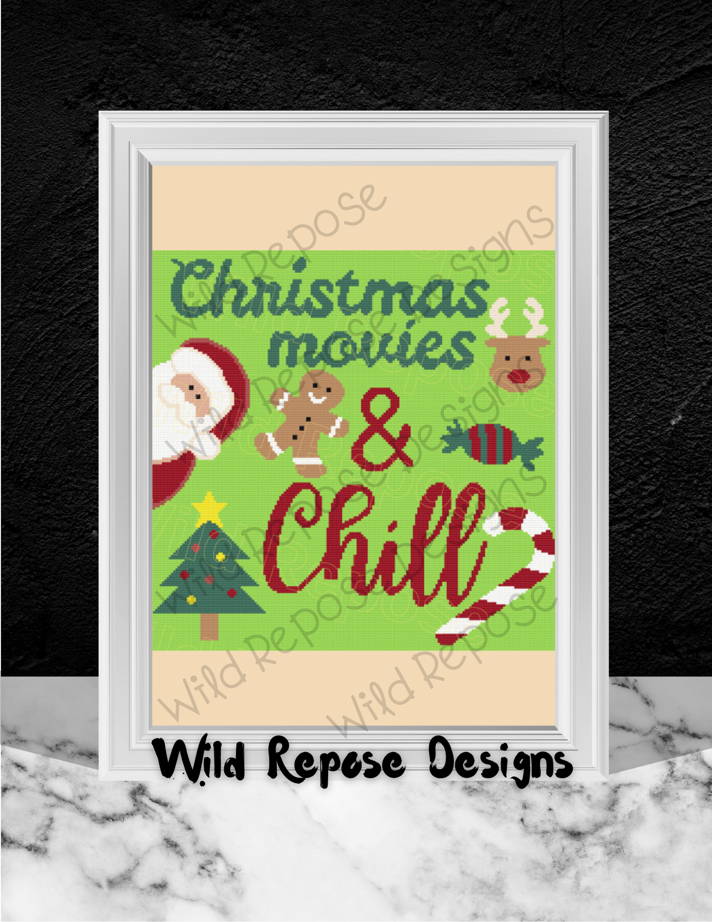 Christmas Movies and Chill Crochet Pattern 180 x 180