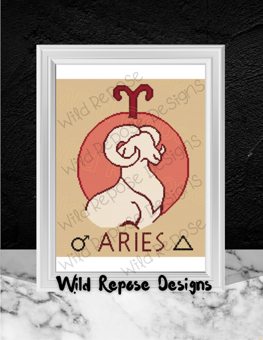 Aries Zodiac Crochet Pattern 180 x 180