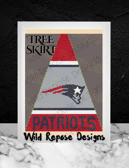 NEW ENGLAND PATRIOTS NFL Tree Skirt Panel 104 x 130