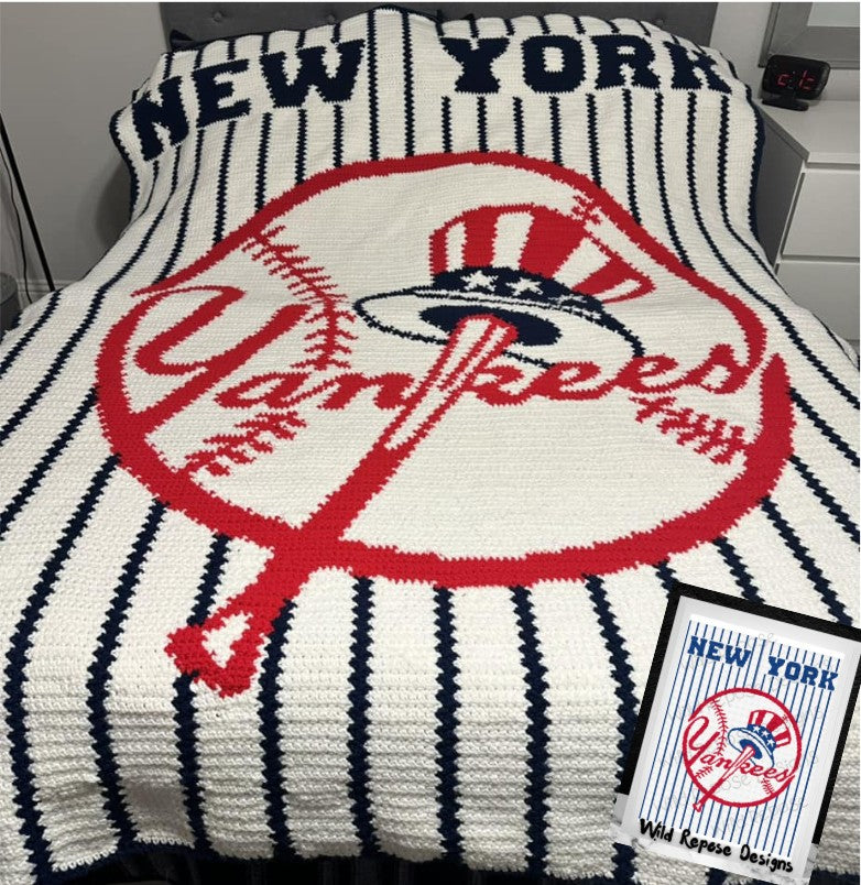 NY Yankees Stripes Crochet Pattern 192x240