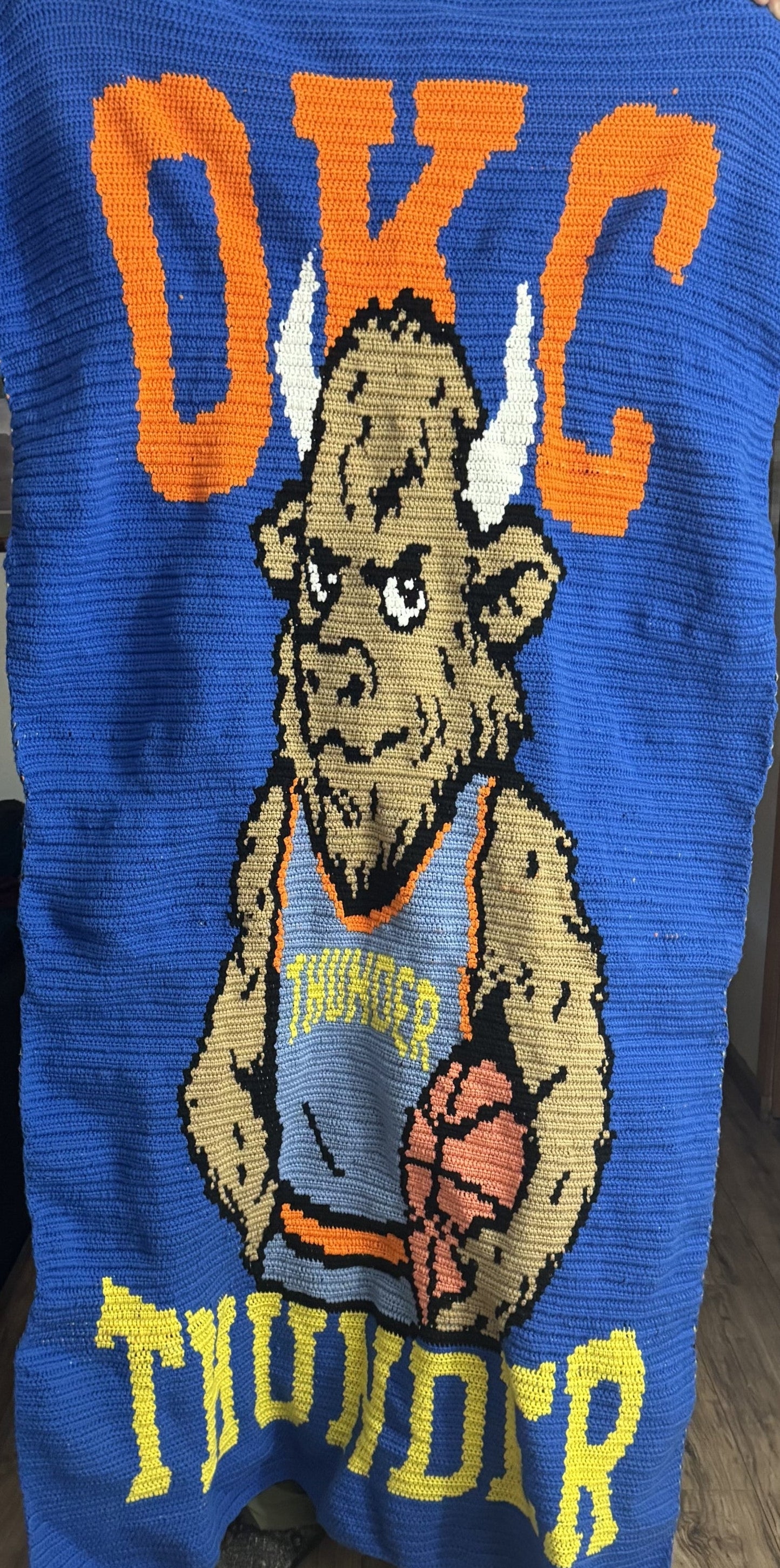 OKC Thunder Bison Crochet Pattern 190 x 200