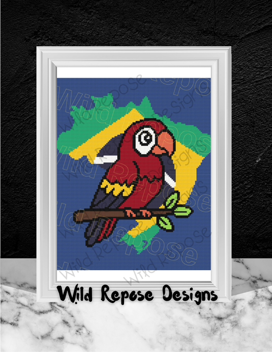 Parrot Brazil Crochet Pattern 120 X 140