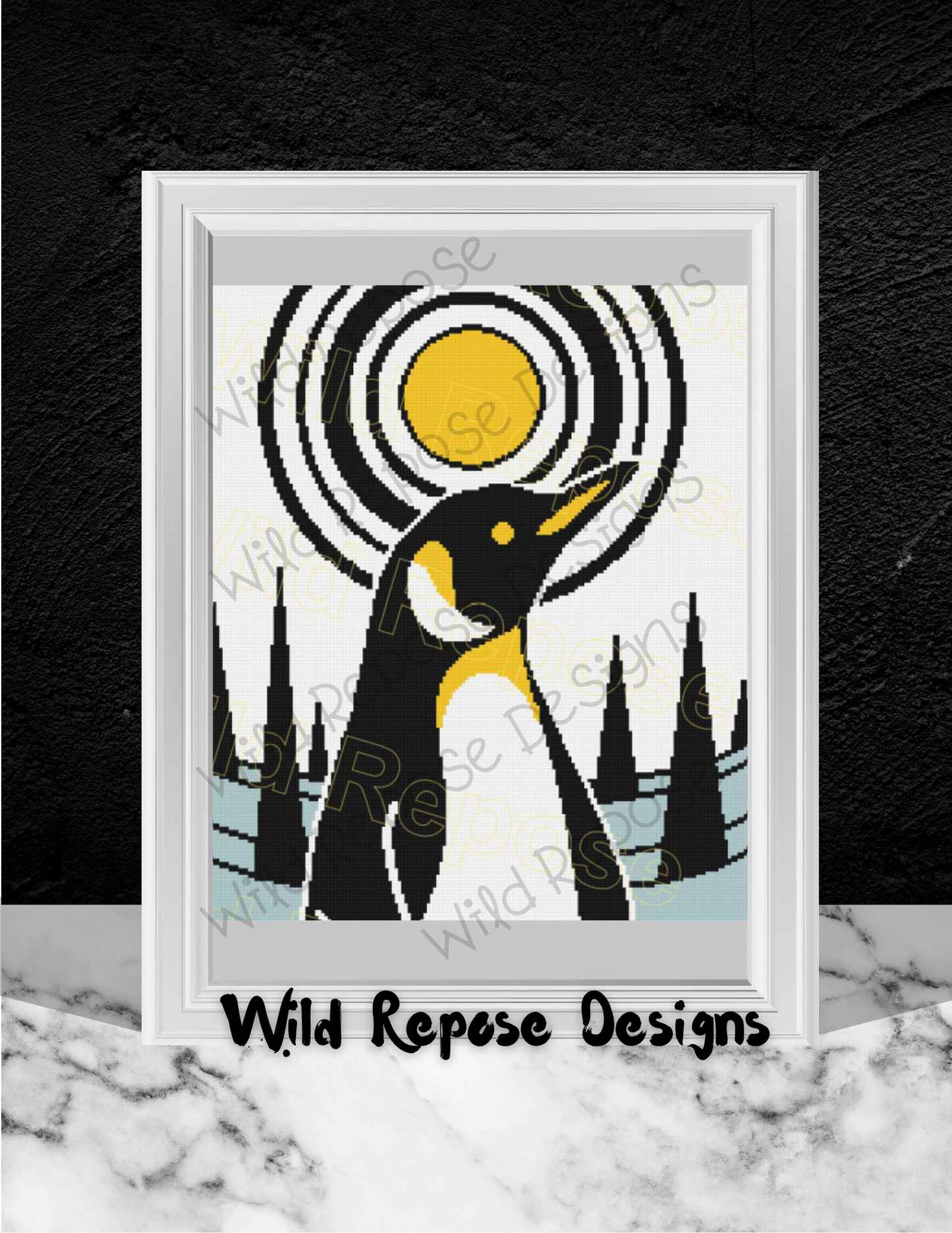 Penguin Sun Crochet Pattern 180 x 200
