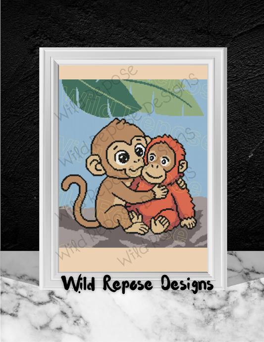 Primate Friends Crochet Pattern 180 x 200