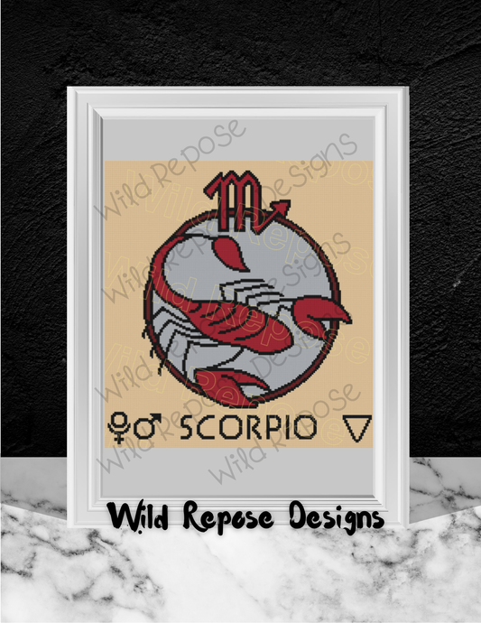SCORPIO Zodiac Crochet Pattern 180 x 180