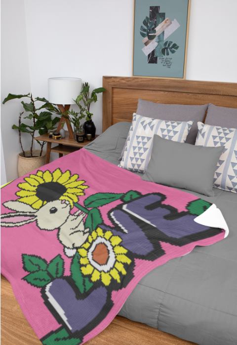 Bunny Love Blanket Crochet Pattern 140 x160