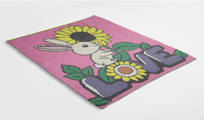 Bunny Love Blanket Crochet Pattern 140 x160