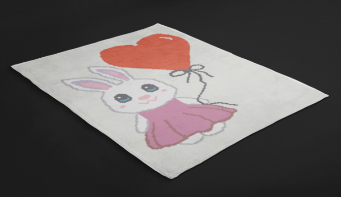 Bunny with Balloon Crochet Pattern 185 x 181