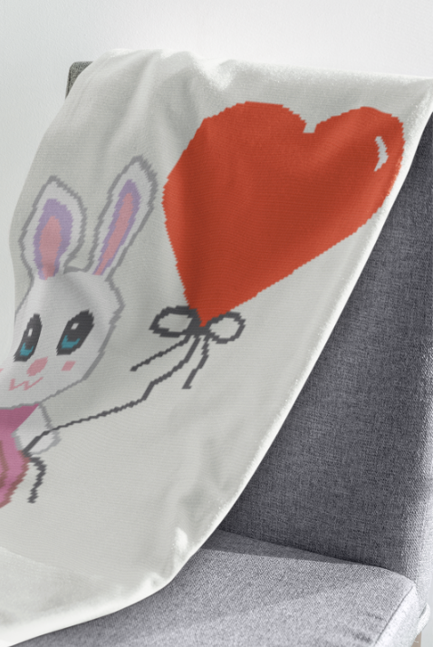 Bunny with Balloon Crochet Pattern 185 x 181