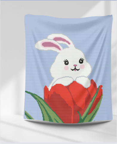 BUNNY in TULIP Crochet Pattern 185x200