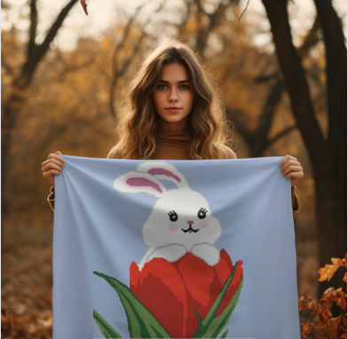 BUNNY in TULIP Crochet Pattern 185x200