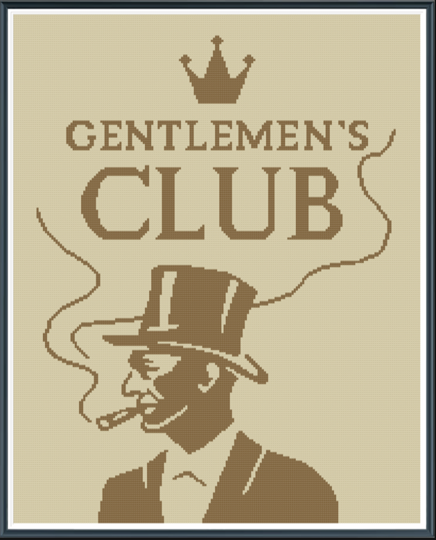 GENTLEMEN'S CLUB Graphghan Pattern Single Crochet 190x240