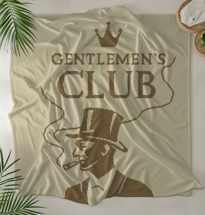 GENTLEMEN'S CLUB Graphghan Pattern Single Crochet 190x240