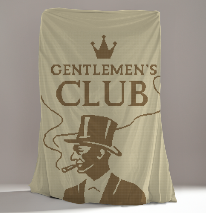 GENTLEMEN'S CLUB Graphghan Pattern Single Crochet 190x240