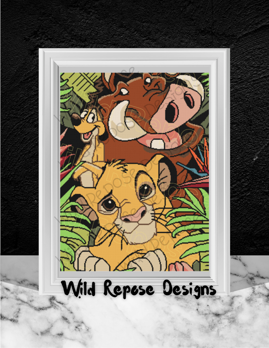 Simba, Pumbaa, and Timon Crochet Pattern 240 x 320