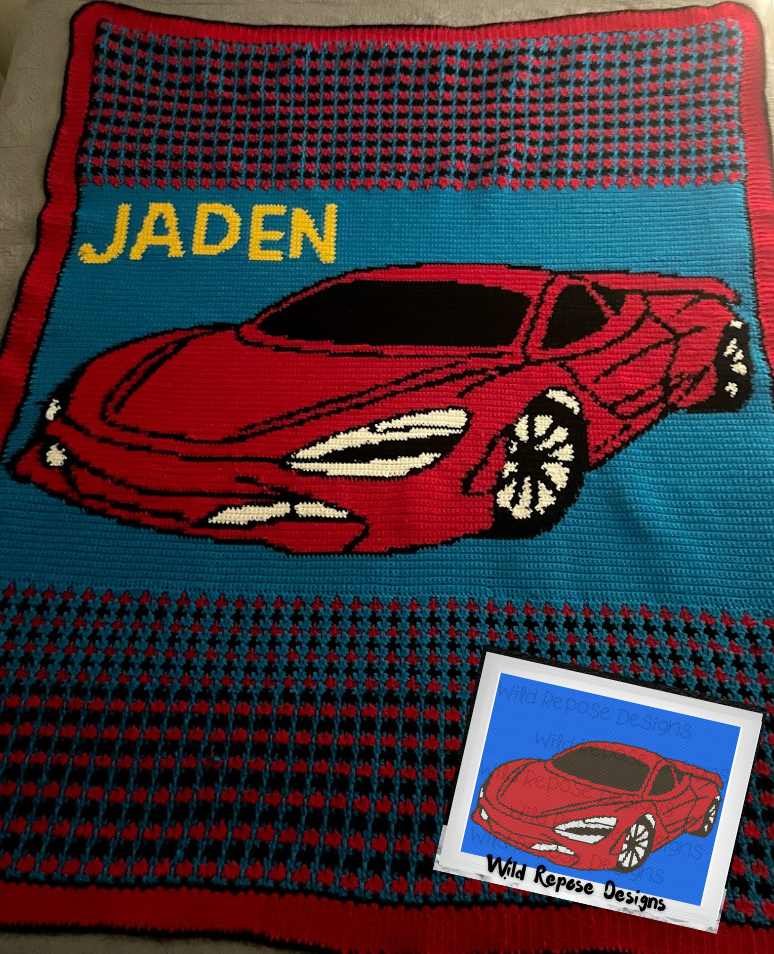 Sports Car McLaren Crochet Pattern 180x140