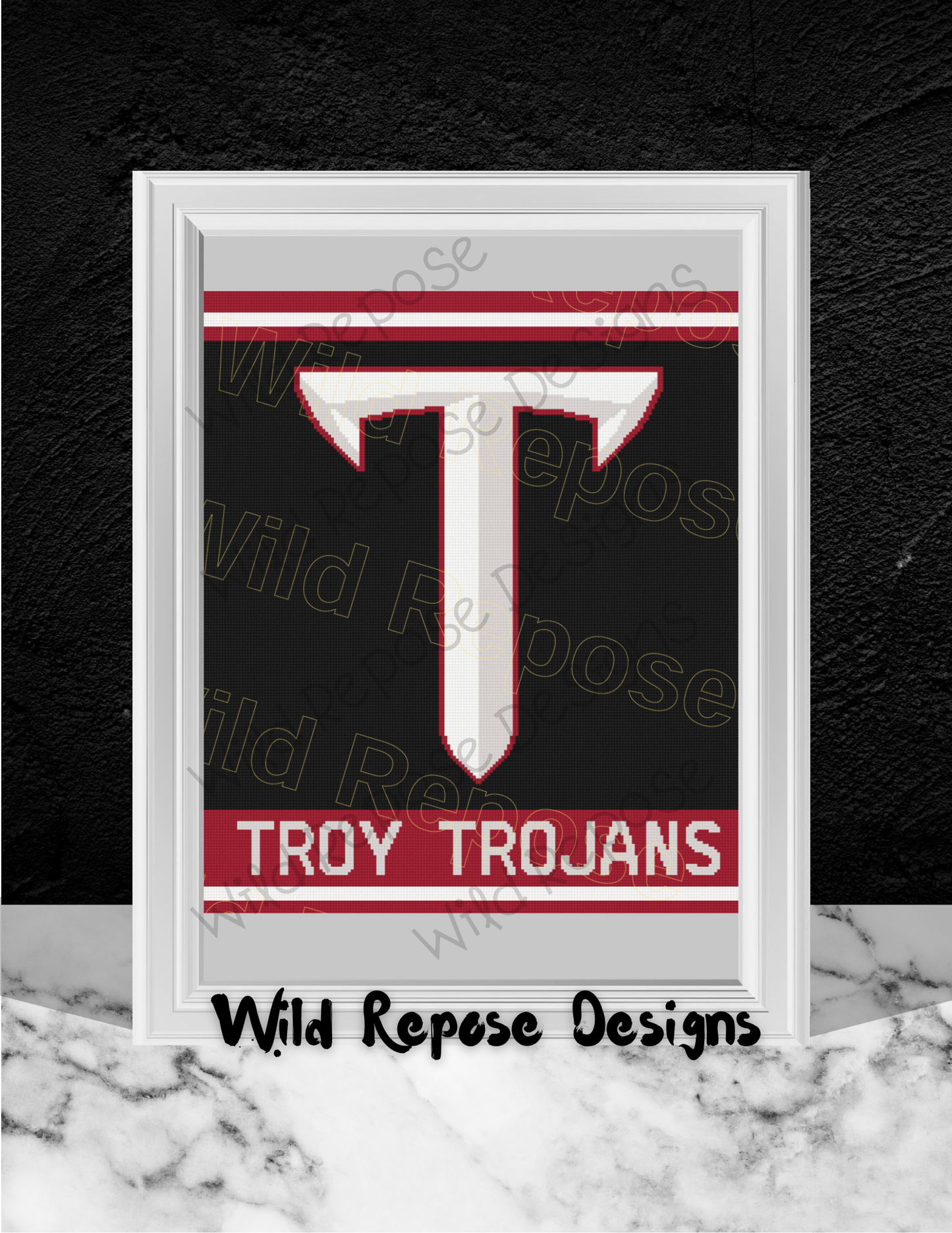 Troy University Trojans Crochet Pattern 200 x 220