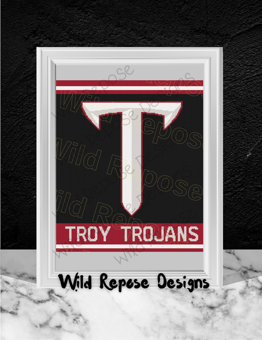 Troy University Trojans Crochet Pattern 200 x 220