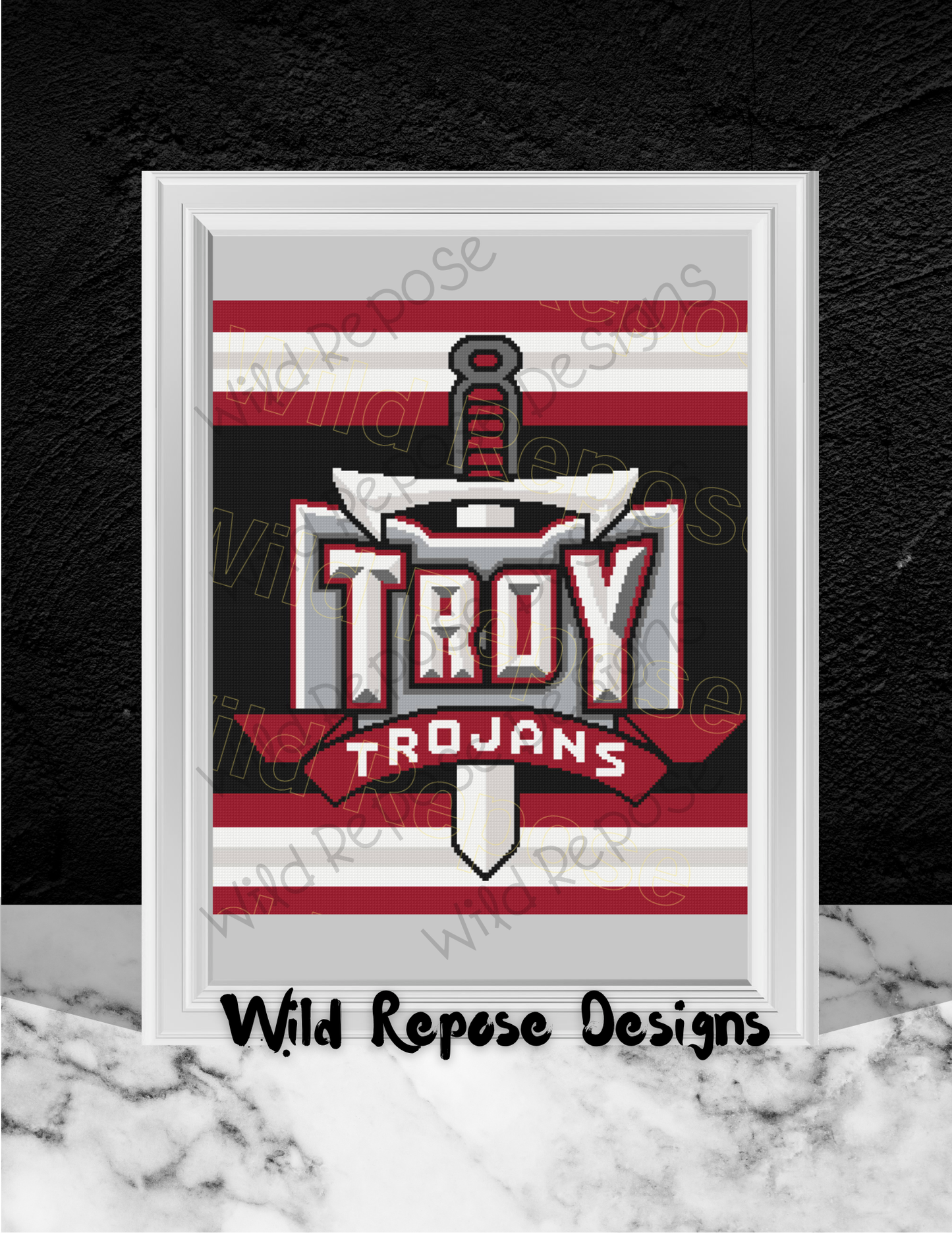 Troy Trojans Crochet Pattern 200 x 220