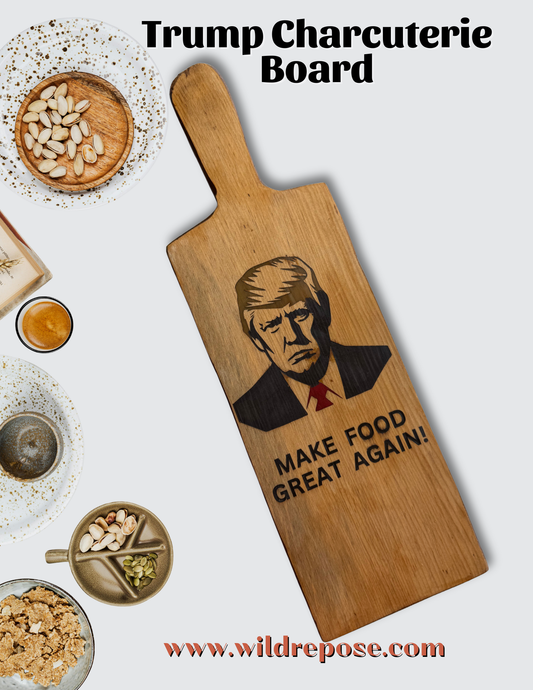 Make Food Great Again Cutting Board – Colorful Resin Inlay Wood Charcuterie Paddle Board
