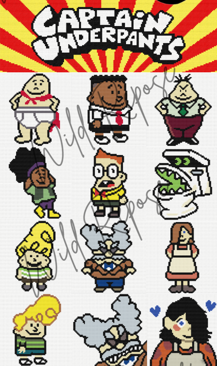 Captain Underpants BUNDLE - SC Blocks 70x70 Banner 210x70