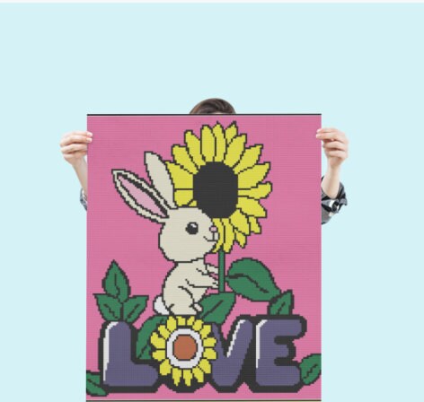 Bunny Love Blanket Crochet Pattern 140 x160
