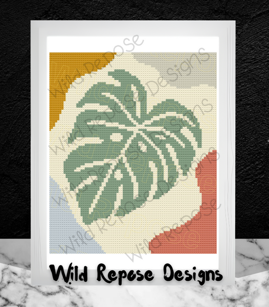 Monstera Boho Crochet Pattern C2C 80 X 95