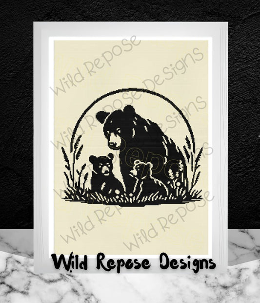 Bear with Cubs Crochet Pattern 210 x 296