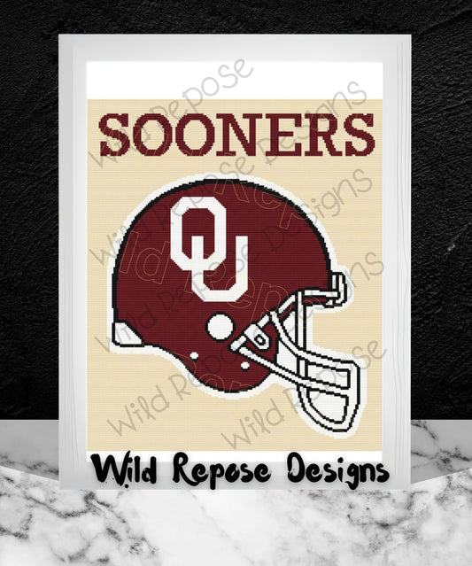 OU Sooners Helmet Crochet Pattern 190 x 220