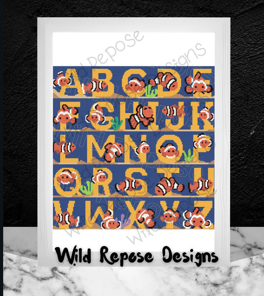 ABC Clownfish Crochet Pattern 190 x 190