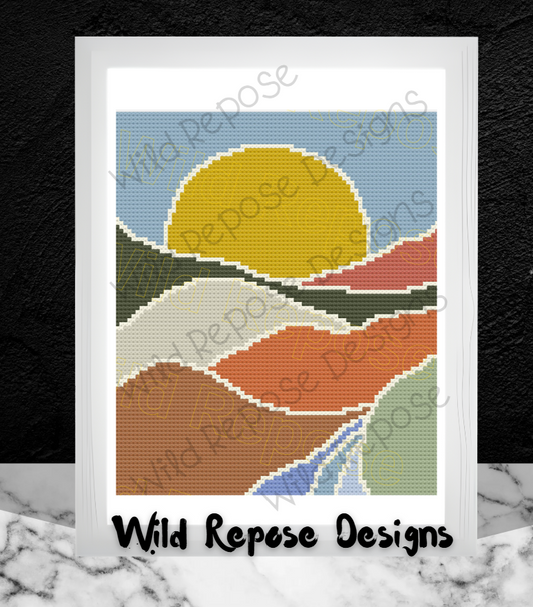 Sunscape Crochet Pattern C2C 80 X 90