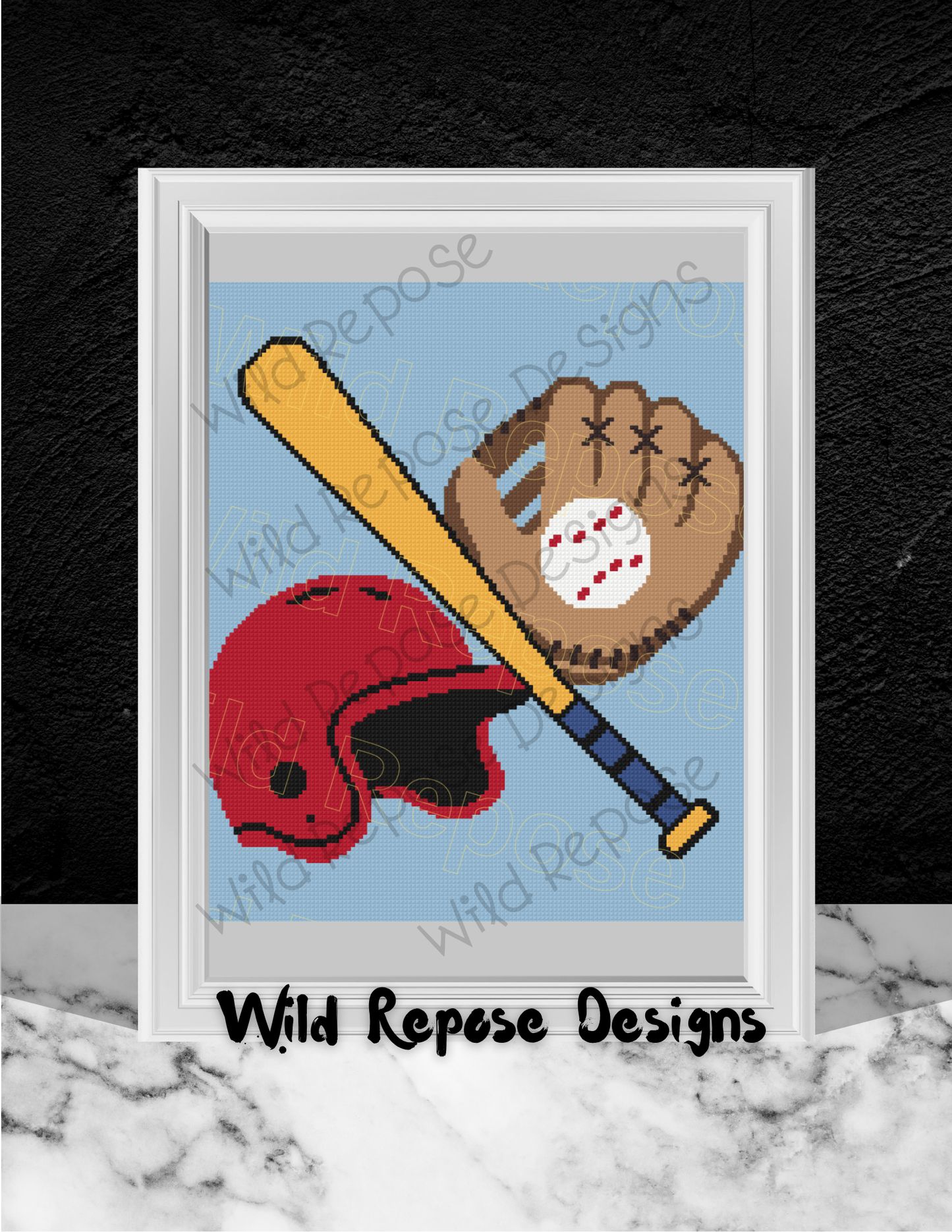 Baseball Gear Crochet Pattern 140 x 160