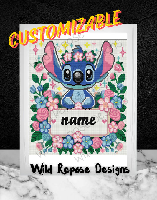 Stitch with Custom Name Crochet Pattern 185 x 215