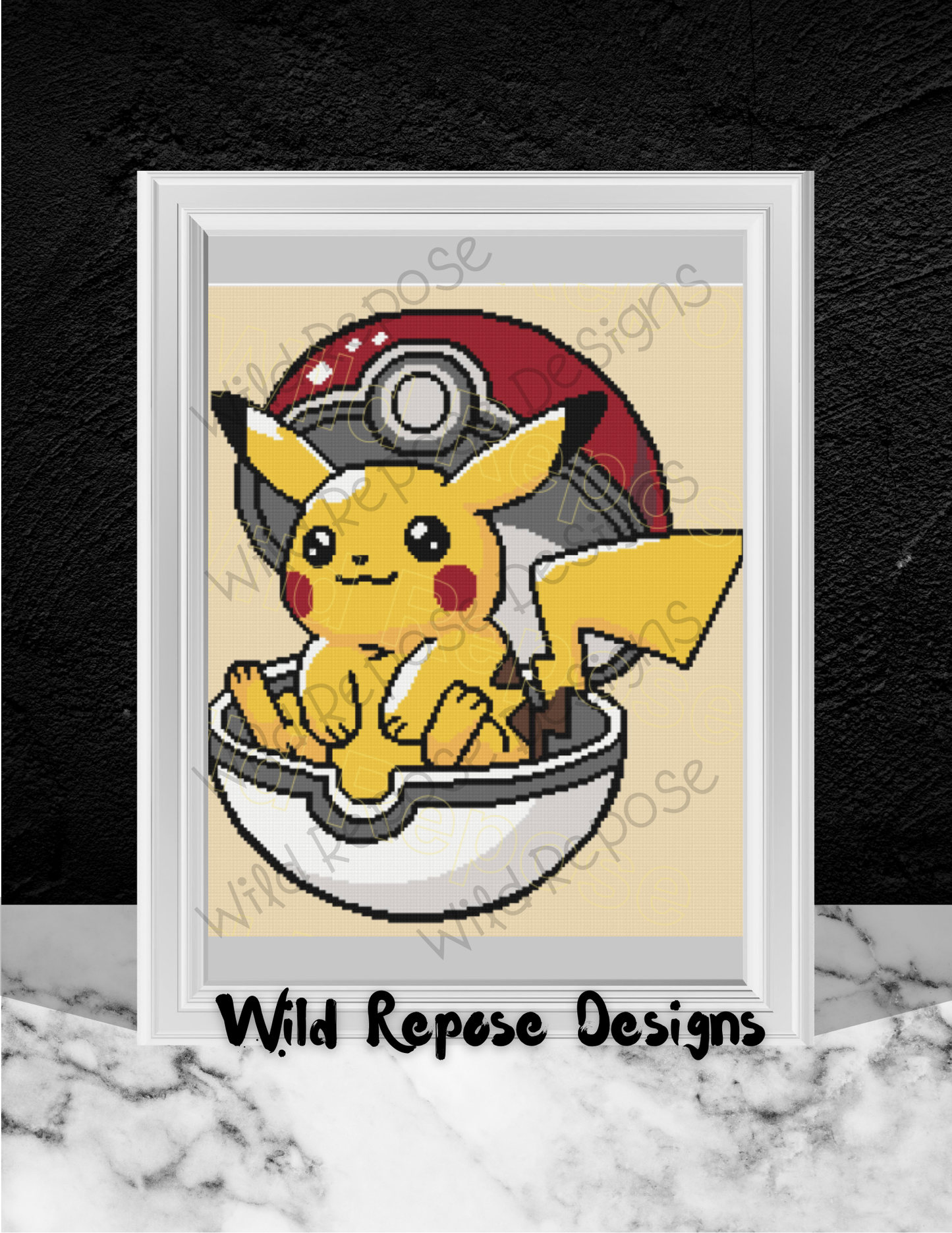 Pikachu Pokeball Crochet Pattern 180 x 200